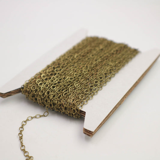 New 100 feet of Antique Brass SOLDER Tiny Figure 8 Connector Chain - 3.0x1.9mm links - ship from California USA - 8SMALL