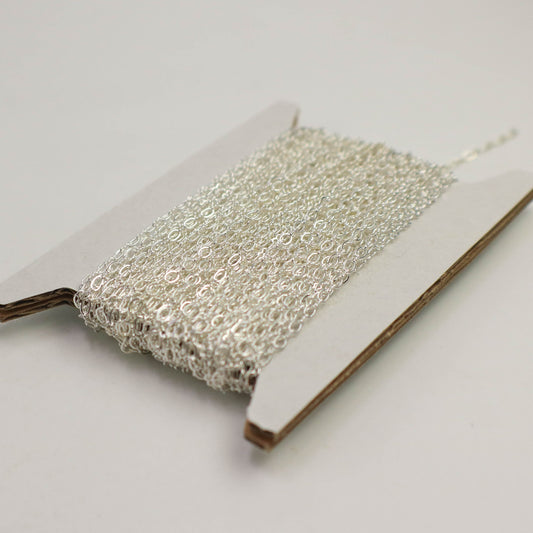 New 10 feet spool of Sterling Silver Plated SOLDERED Tiny  Figure 8 Connector Chain - 3.0x1.9mm links - 8SMALL