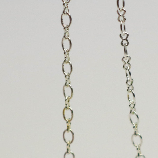 New Sample 3 feet spool of Sterling Silver Plated SOLDERED Tiny  Figure 8 Connector Chain - 3.0x1.9mm links - 8SMALL