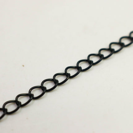 New 32 ft Black SOLDER Curb Chain EXTENDER Chain - 3.8x4.5mm Soldered Link - 3845CU