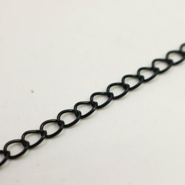 New 32 ft Black SOLDER Curb Chain EXTENDER Chain - 3.8x4.5mm Soldered Link - 3845CU