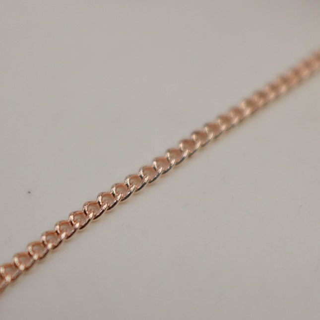 New 10 feet ROSE Gold Plated Solder Curb Chain - 1.6mm SOLDERED Link - 1.6S