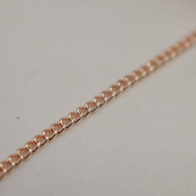 New 100 feet ROSE Gold Plated Solder Curb Chain - 1.6mm SOLDERED Link - 1.6S