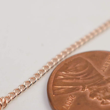 New 100 feet ROSE Gold Plated Solder Curb Chain - 1.6mm SOLDERED Link - 1.6S