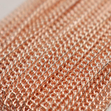 New 10 feet ROSE Gold Plated Solder Curb Chain - 1.6mm SOLDERED Link - 1.6S