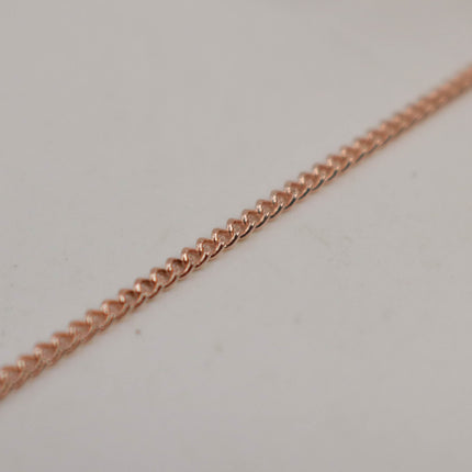 New 32 feet Rose Gold Plated Solder FACET Curb Chain - 1.6mm SOLDERED Link - 1.6F