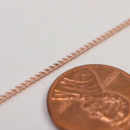 New 100 feet Rose Gold Plated Solder FACET Curb Chain - 1.6mm SOLDERED Link - 1.6F
