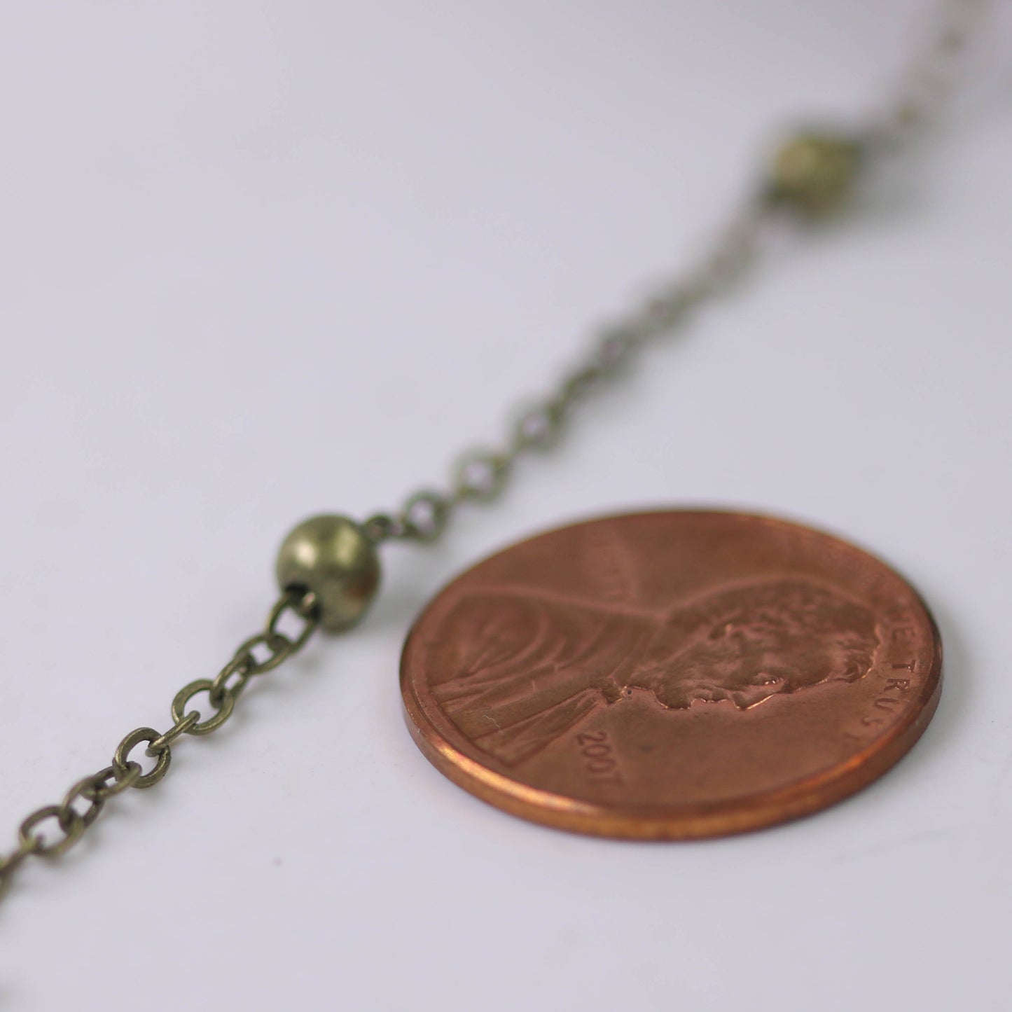 32 feet of Antique Brass Satellite LARGE Ball Bead Solder Cable Chain - 3x1.7mm Link - 4mm Ball   - from California USA 317FSATB