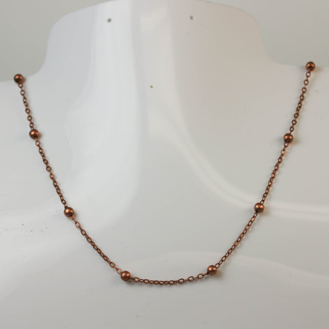 10 feet of Antique Copper Satellite LARGE Ball Bead Solder Cable Chain - 3x1.7mm Link - 4mm Ball - 317FSATB