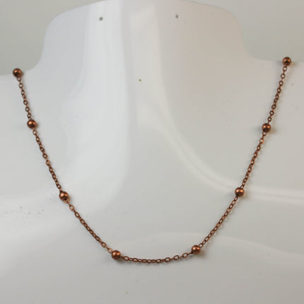 New Sample 3 feet of Antique Copper Satellite LARGE Ball Bead Solder Cable Chain - 3x1.7mm Link - 4mm Ball   - 317FSATB