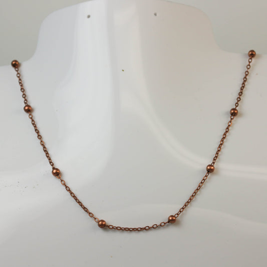 New Sample 3 feet of Antique Copper Satellite LARGE Ball Bead Solder Cable Chain - 3x1.7mm Link - 4mm Ball   - 317FSATB