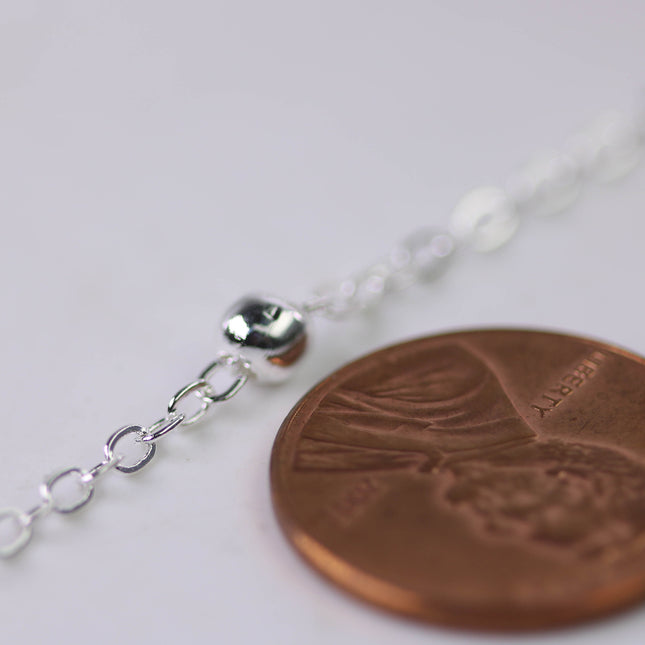 New 10 feet of Sterling Silver Plated Satellite LARGE Ball Bead Solder Cable Chain - 3x1.7mm Link - 4mm Ball   - 317FSATB