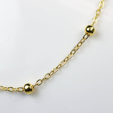 3 feet of Gold Plated Satellite LARGE Ball Bead Solder Cable Chain - 3x1.7mm Link - 4mm Ball - 317FSATB