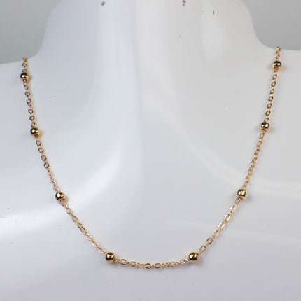 New 32 feet of Champagne Gold (Pinky Gold) Plated Satellite LARGE Ball Bead Solder Cable Chain - 3x1.7mm Link - 4mm Ball Bead 317FSATB