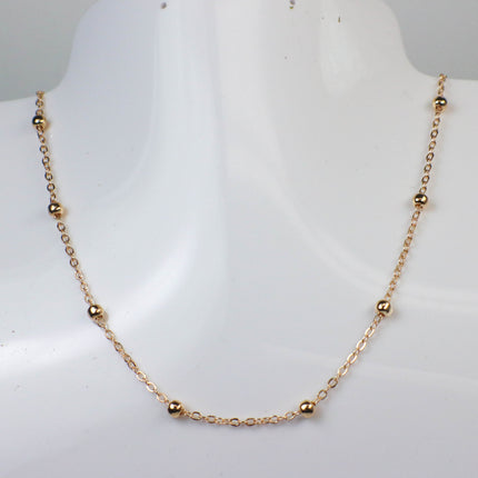 3 feet of Champagne Gold (Pinky Gold) Plated Satellite LARGE Ball Bead Solder Cable Chain - 3x1.7mm Link - 4mm Ball   317FSATB