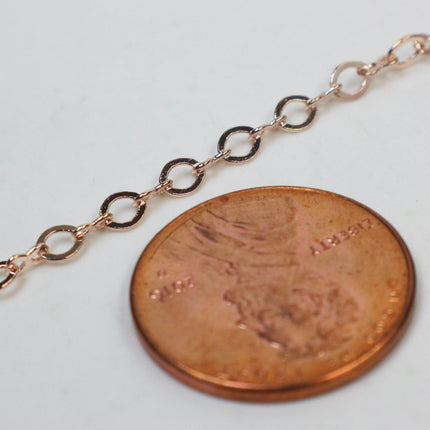 New 10 feet spool of ROSE Gold Plated SOLDERED Tiny Large Figure 8 Connector Chain - 4x3mm Soldered Links - 843F