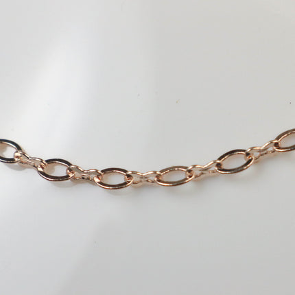 New 10 feet spool of ROSE Gold Plated SOLDERED Tiny Large Figure 8 Connector Chain - 4x3mm Soldered Links - 843F