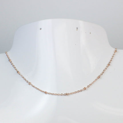 New 100 feet ROSE Gold Plated Satellite Chain Flat BALL Chain - 2.4x1.7mm SOLDERED link - Tiny Small Ball Flat Cable Chain - 2417FSAT