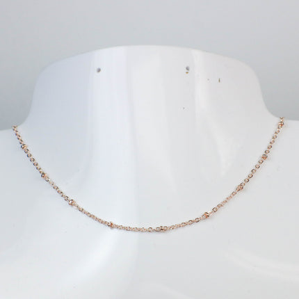 3 feet ROSE Gold Plated Satellite Chain Flat BALL Chain - 2.4x1.7mm SOLDERED link - Tiny Small Ball Flat Cable Chain - 2417FSAT