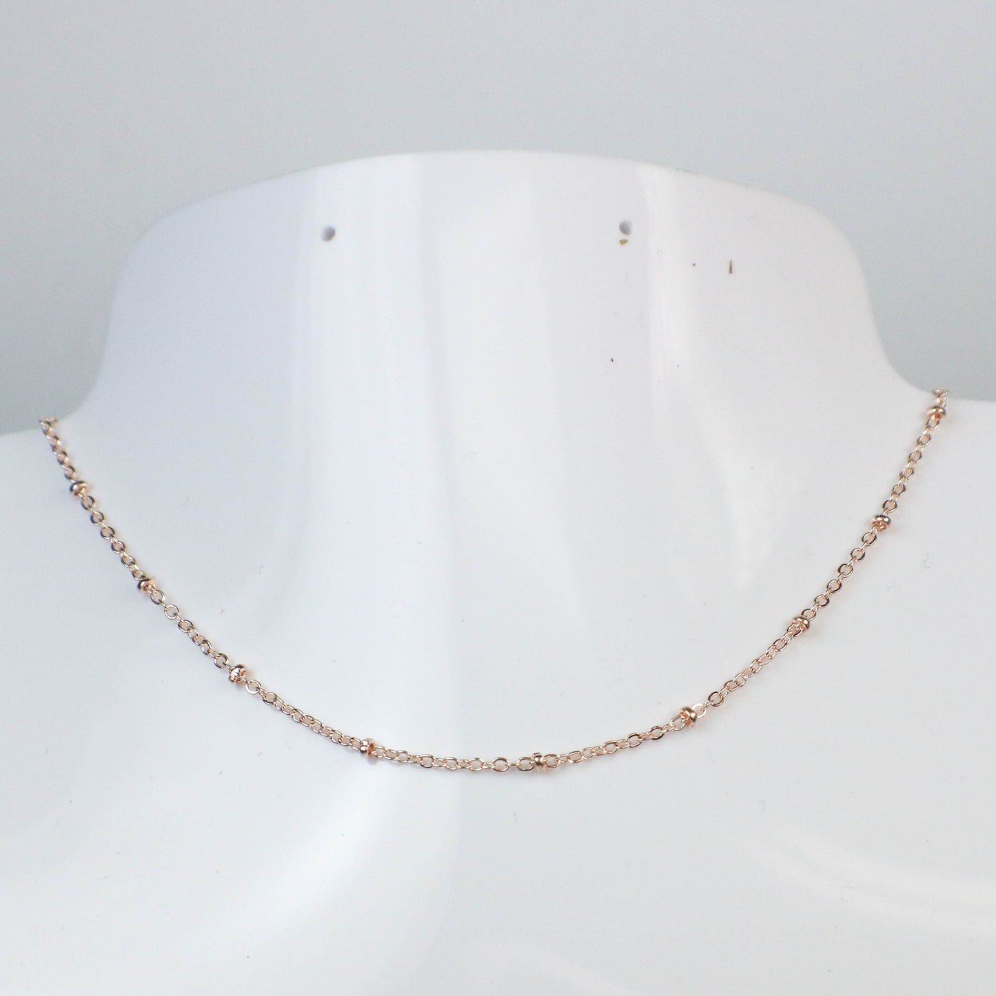 3 feet ROSE Gold Plated Satellite Chain Flat BALL Chain - 2.4x1.7mm SOLDERED link - Tiny Small Ball Flat Cable Chain - 2417FSAT