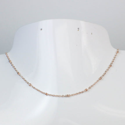 New 32 feet ROSE Gold Plated Satellite Chain Flat BALL Chain - 2.4x1.7mm SOLDERED link - Tiny Small Ball Flat Cable Chain  - 2417FSAT