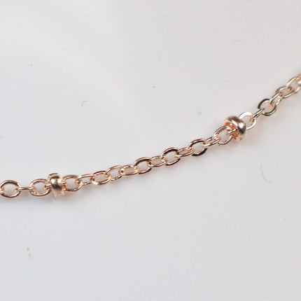 3 feet ROSE Gold Plated Satellite Chain Flat BALL Chain - 2.4x1.7mm SOLDERED link - Tiny Small Ball Flat Cable Chain - 2417FSAT