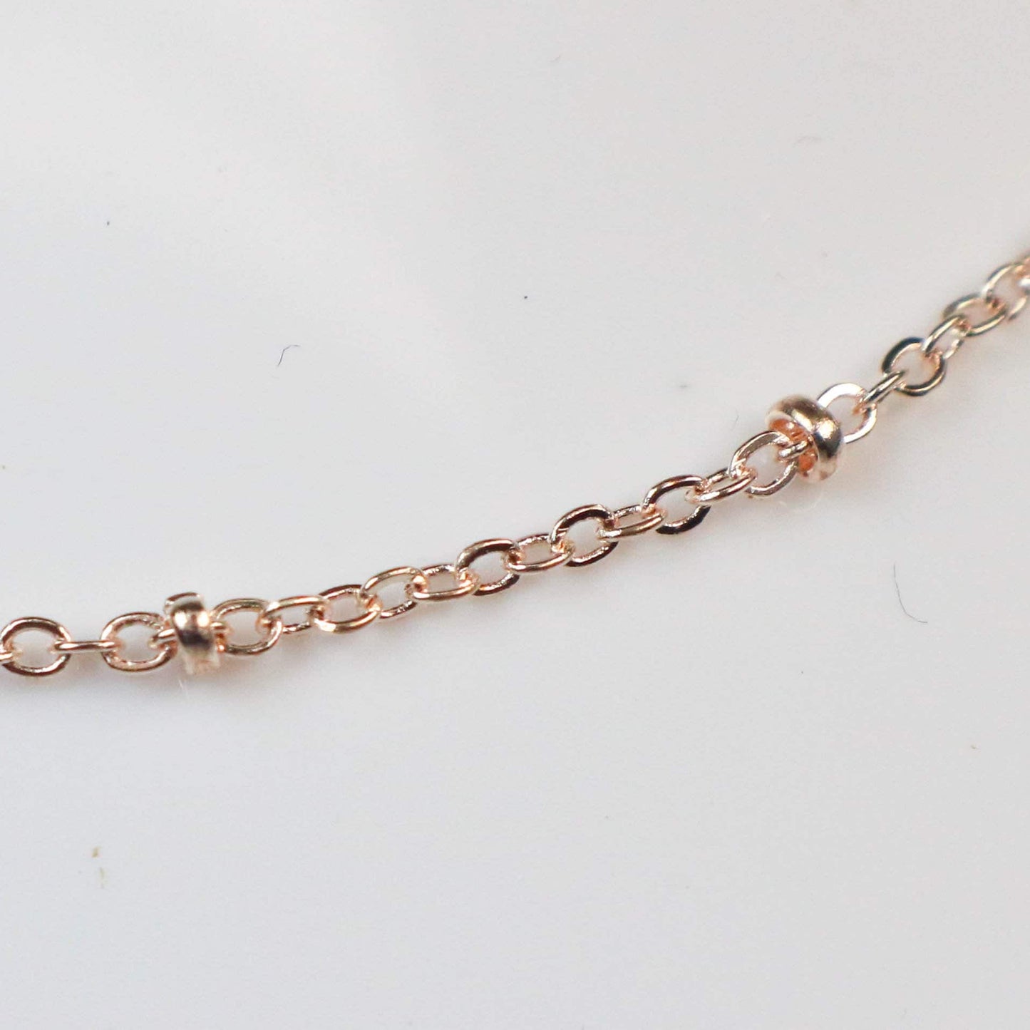 3 feet ROSE Gold Plated Satellite Chain Flat BALL Chain - 2.4x1.7mm SOLDERED link - Tiny Small Ball Flat Cable Chain - 2417FSAT