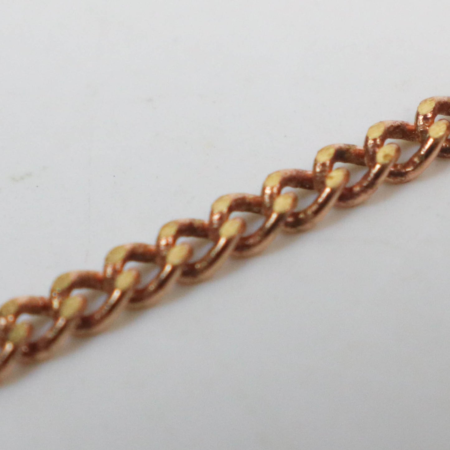 32 feet spool of Raw Brass (Copper Color)(No Plated Virgin) Copper SOLDERED FACET Diamond Cut Sturdy Curb Chain - 2.3mm Solder link - 2.3F