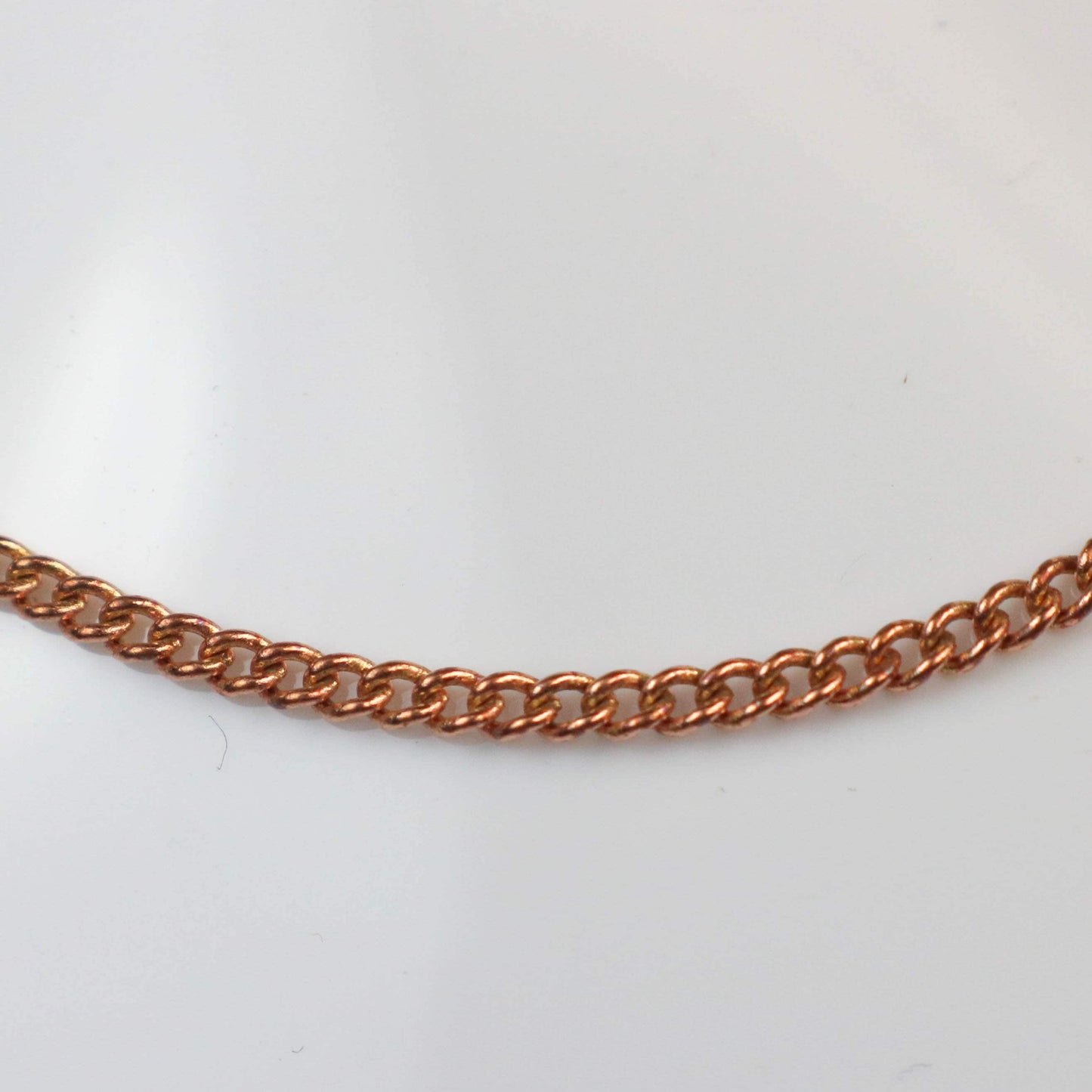 Sample 3 feet spool of Raw Brass (Copper Color)(No Plated Virgin) Copper SOLDERED Round Sturdy   Diamond Cut  Curb Chain - 2.3mm Solder link - 2.3F