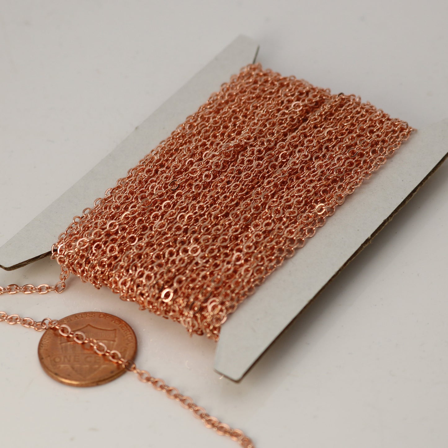 32 feet of Bright Copper Flat Chain Bulk Cable Chain - 3x1.7mm SOLDERED - Necklace Bracelet DIY Wholesale Bulk Chain 317F