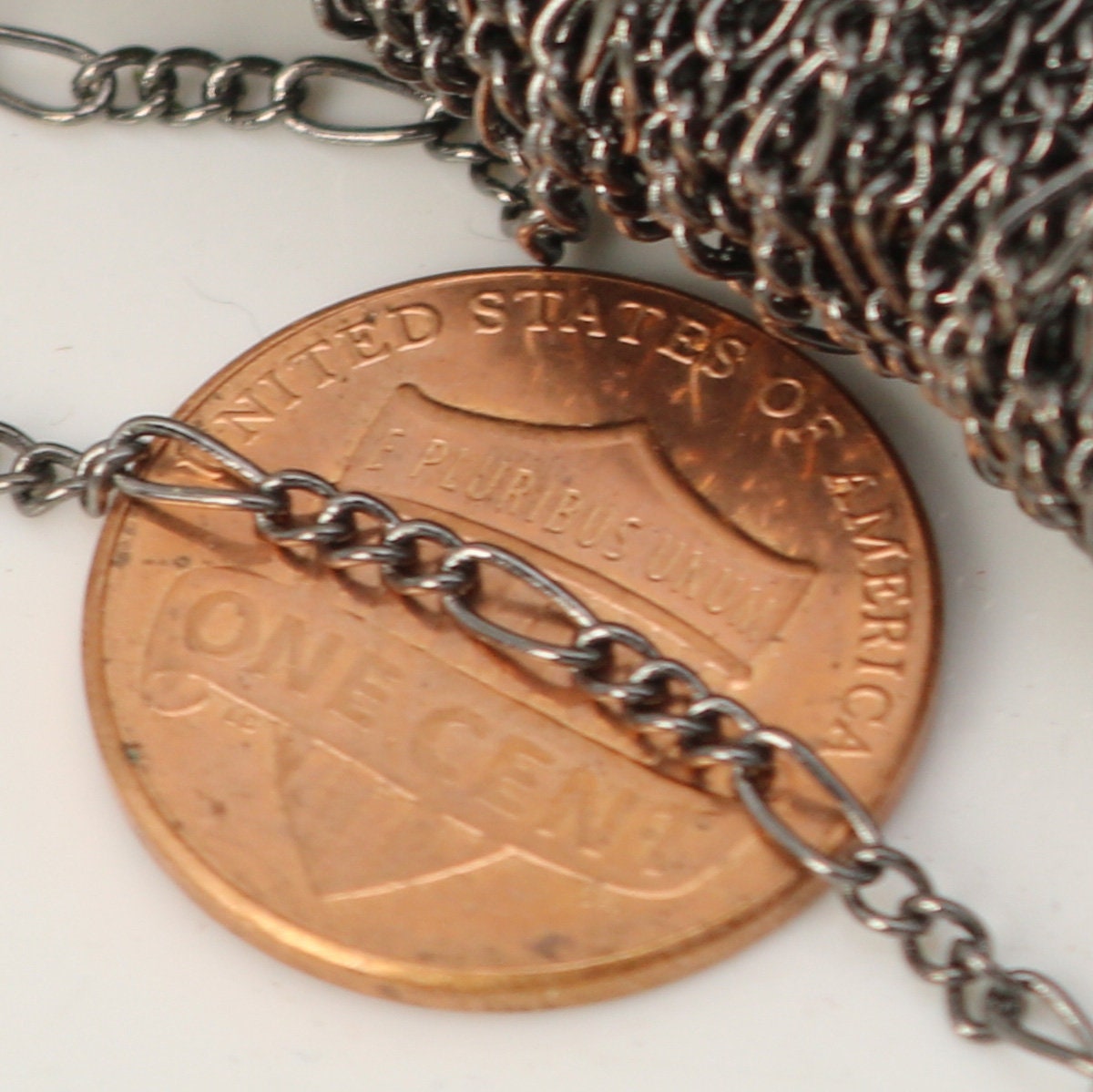 100 feet Gunmetal Figaro Chain SOLDERED Sturdy FIGARO chain 2x4.5mm - Necklace Wholesale Chain DIY Chain bulk chain - 245FIGARO
