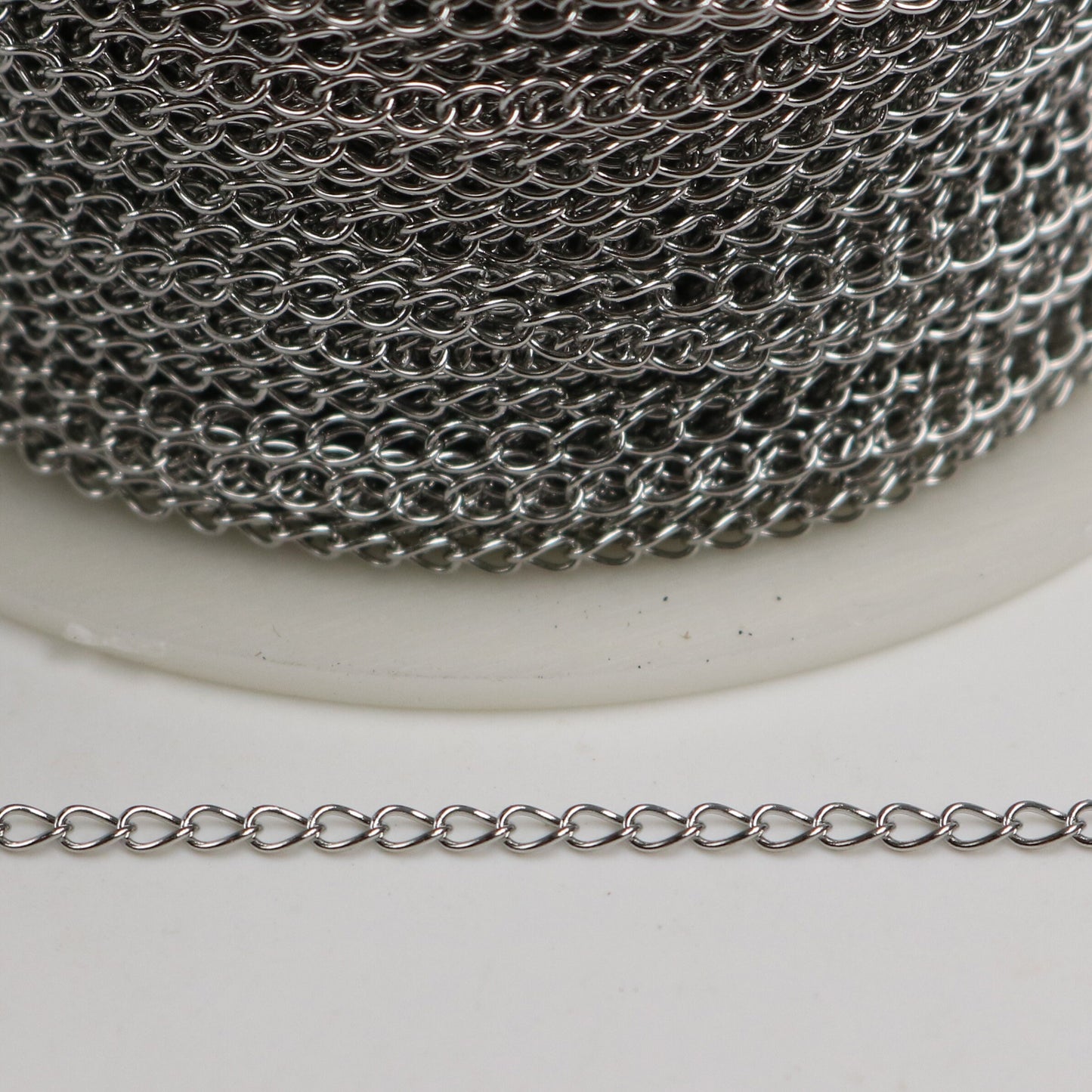 30 feet of Stainless Steel Curb Chain bulk - 2x2.5mm SOLDER Surgical Stainless Steel Sturdy tiny curb chain - 2mm Solder Link