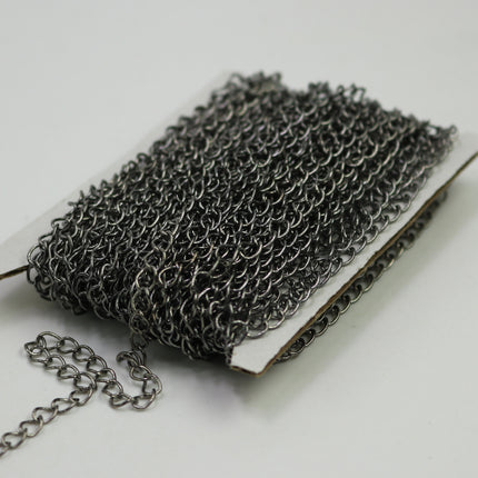 32 ft Gunmetal SOLDER Curb Chain EXTENDER Chain - 3.8x4.5mm Soldered Link - 3845CU