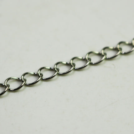 10 ft Rhodium SOLDER Curb Chain EXTENDER Chain Antique Silver - 3.8x4.5mm Soldered Link - 3845CU