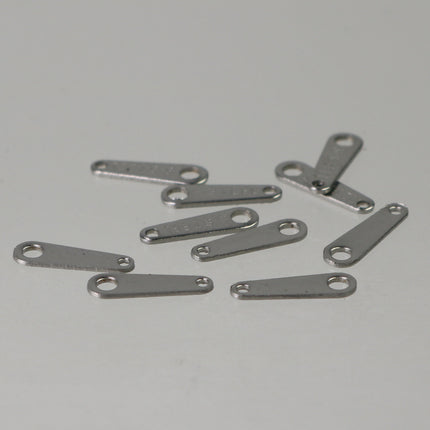 50pcs of STAINLESS Steel Chain Necklace Bracelet Clasp Terminal Connector Tag with Mark "S.STEEL" - 10x3mm
