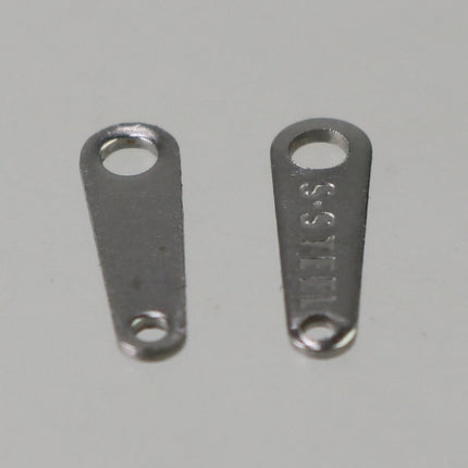 50pcs of STAINLESS Steel Chain Necklace Bracelet Clasp Terminal Connector Tag with Mark "S.STEEL" - 10x3mm