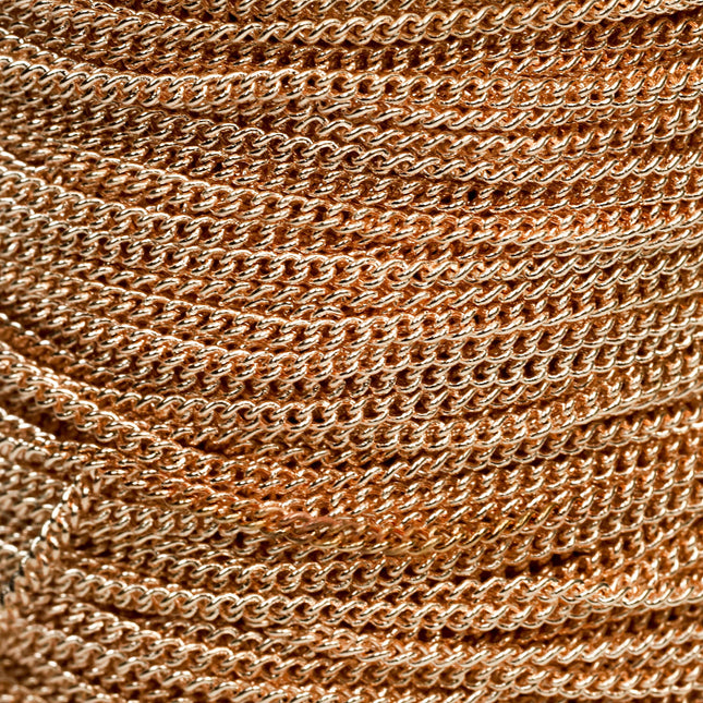 NEWnew 32 ft Raw Brass (Copper Color) SOLDERED sturdy Chunky Curb Chain - 2.7mm width Solder link - 2.7S