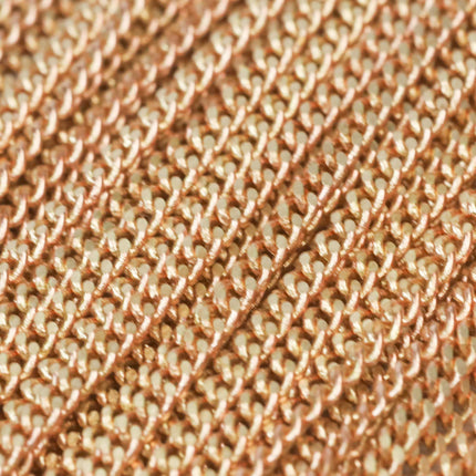 32 ft Reel Raw Brass (Copper Color) FACET Diamond Cut Tiny curb chain - 1.3mm Soldered link - FREE adequate Jump ring (20 pcs) - 1.3F