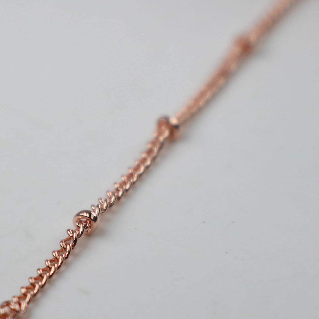 100 feet of Bright Copper BALL Solder Curb Chain - 1.6mm - Tiny Satellite Solder Curb Chain - Free   Jumpring (50pcs) - 1.6SAT