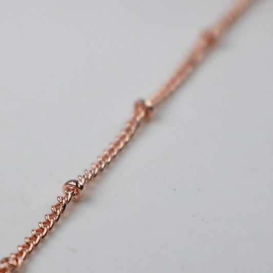 10 feet of Bright Copper BALL Solder Curb Chain - 1.6mm - Tiny Satellite Solder Curb Chain - Free   Jumpring (10pcs) - from USA - 1.6SAT
