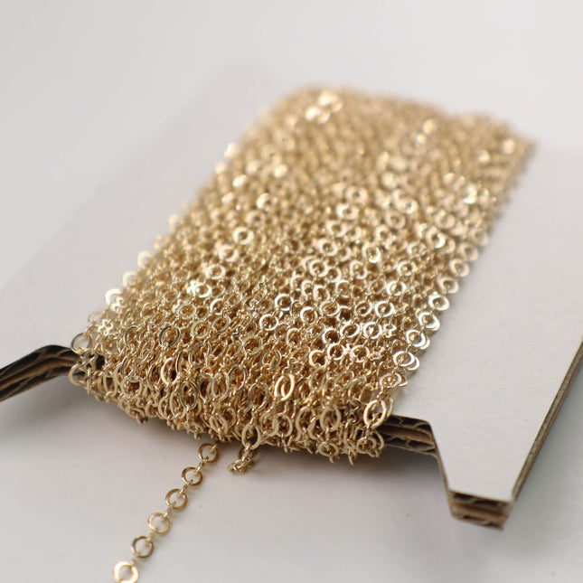 New 32 feet spool of Champagne Gold (Pinky Gold) Plated SOLDERED Tiny  Figure 8 Connector Chain - 3.0x1.9mm links - 8SMALL