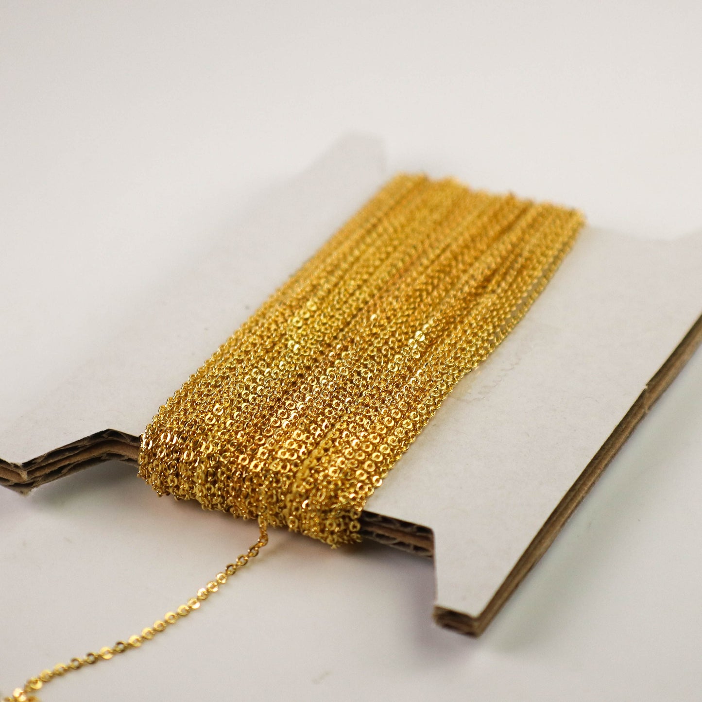 32 feet Gold Plated Micro Flat Chain - 1.5x1.2mm SOLDER Soldered - little Small Soldered Flat Cable - 1512F