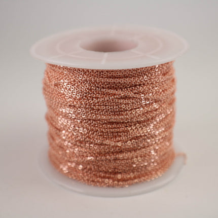10 feet Bright Copper Micro Flat Chain - 1.5x1.2mm SOLDER Soldered - little Small Soldered Flat Cable - 1512F