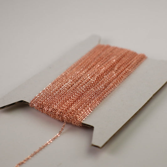 10 feet Bright Copper Micro Flat Chain - 1.5x1.2mm SOLDER Soldered - little Small Soldered Flat Cable - 1512F