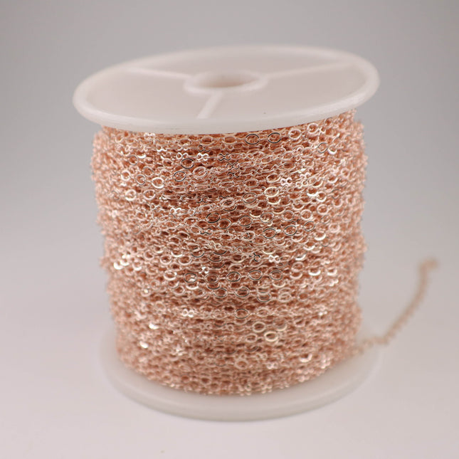 New 10 feet spool of ROSE Gold Plated SOLDERED Tiny  Figure 8 Connector Chain - 3.0x1.9mm links - 8SMALL