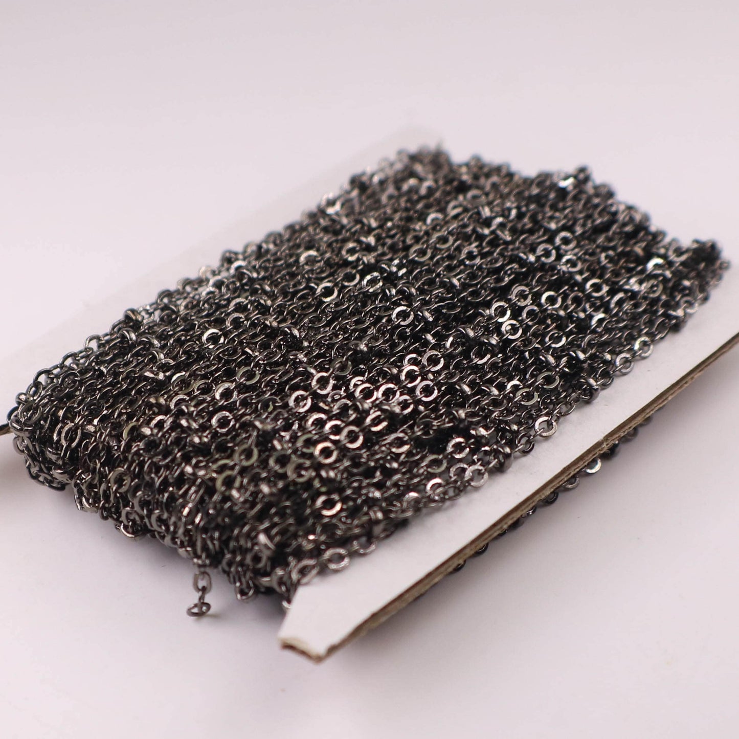 New Sample 3 ft Gunmetal Satellite Chain Flat BALL Chain - 3x1.7mm SOLDERED link - Tiny Small Ball Flat Cable Chain - 317FSAT