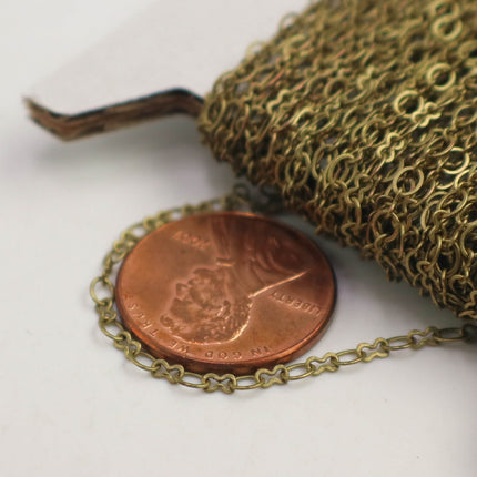 New 32 feet of Antique Brass SOLDER Tiny Figure 8 Connector Chain - 3.0x1.9mm links - 8SMALL