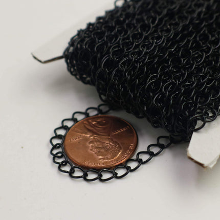 New 100 ft Black SOLDER Curb Chain EXTENDER Chain - 3.8x4.5mm Soldered Link - 3845CU