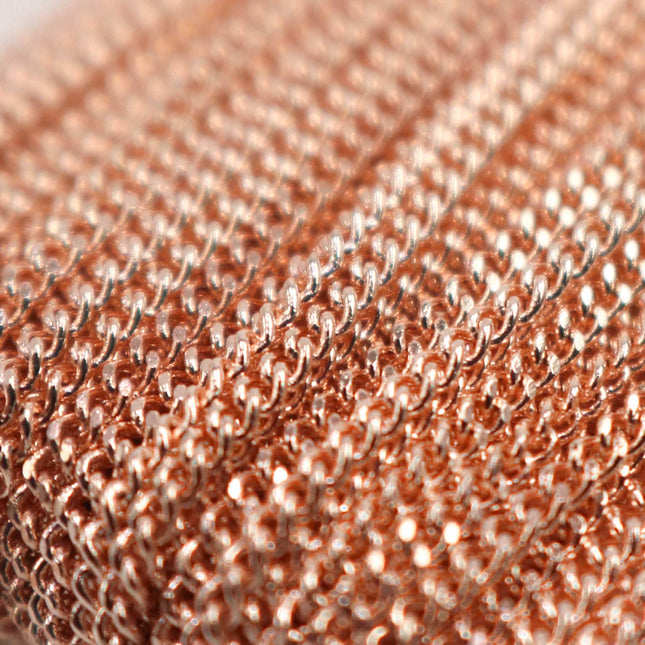 New 32 feet Rose Gold Plated Solder FACET Curb Chain - 1.6mm SOLDERED Link - 1.6F
