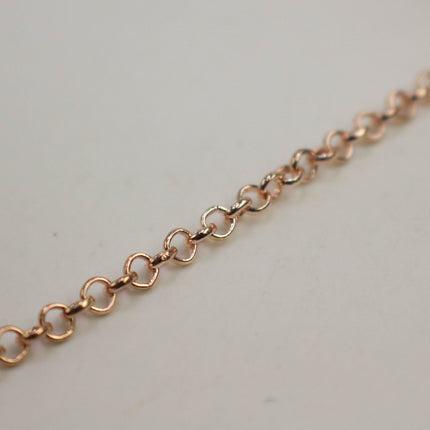 New 10 Feet of ROSE Gold Plated Rolo Chain bulk ROLO cable chain - 3.1mm SOLDERED Links -  Chain - 31BL